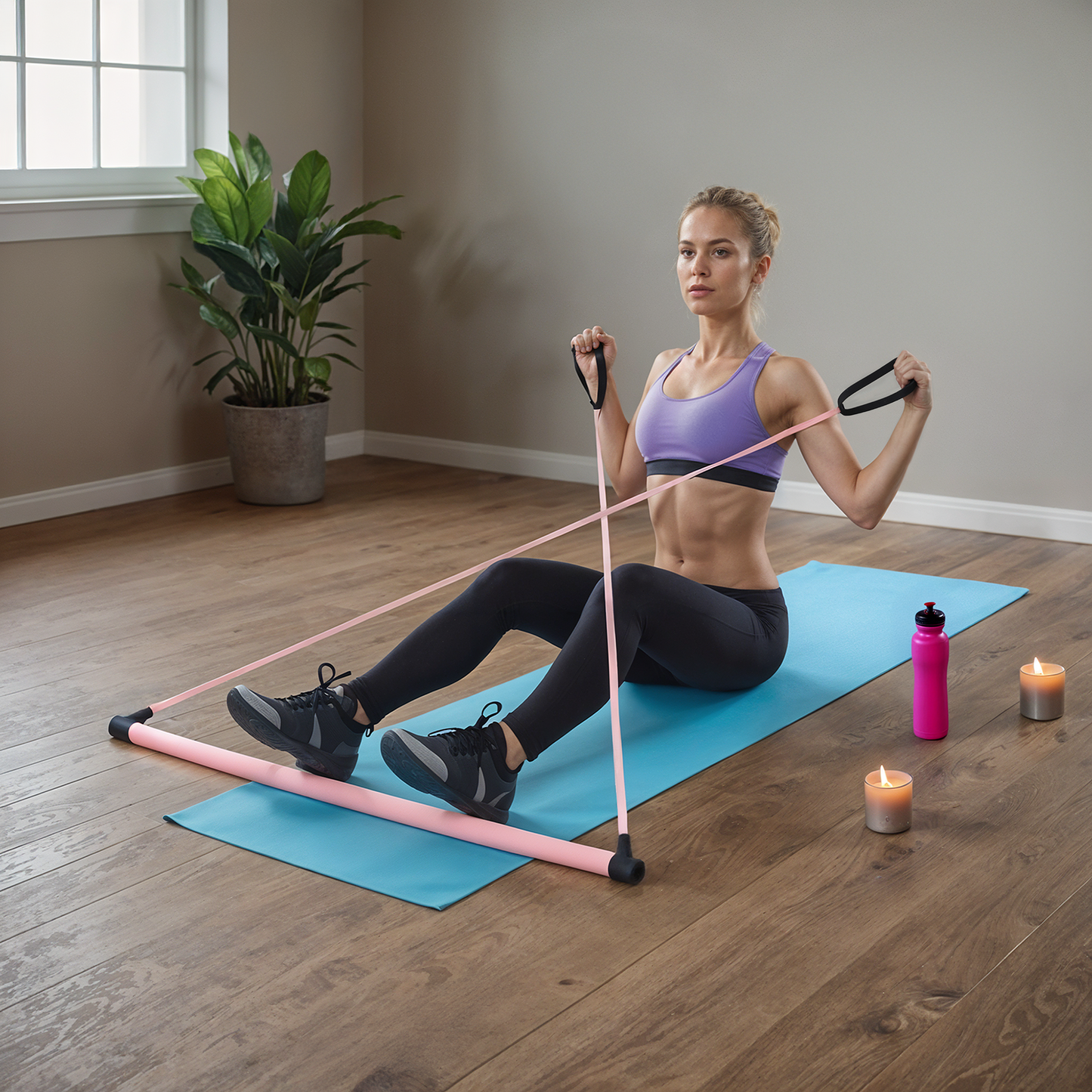 Portable Pilates Bar and Resistance Band